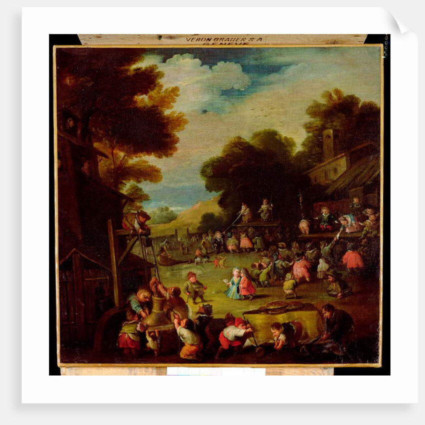 Pygmies at a Fair, Drawing Water from a Well in the Foreground and Watching Theatrical Performances Beyond by Faustino Bocchi or Boccasi