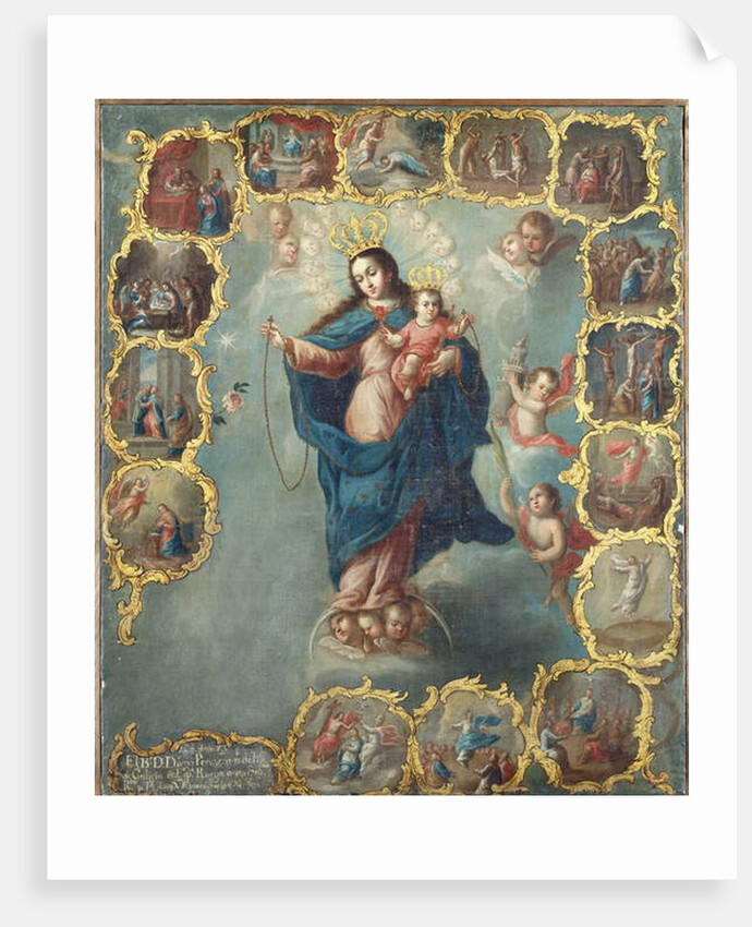 The Immaculate Conception with the Fifteen Mysteries of the Rosary by Miguel Cabrera