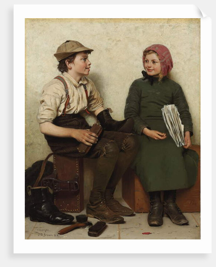Tete a Tete, c.1888-1890 by John George Brown