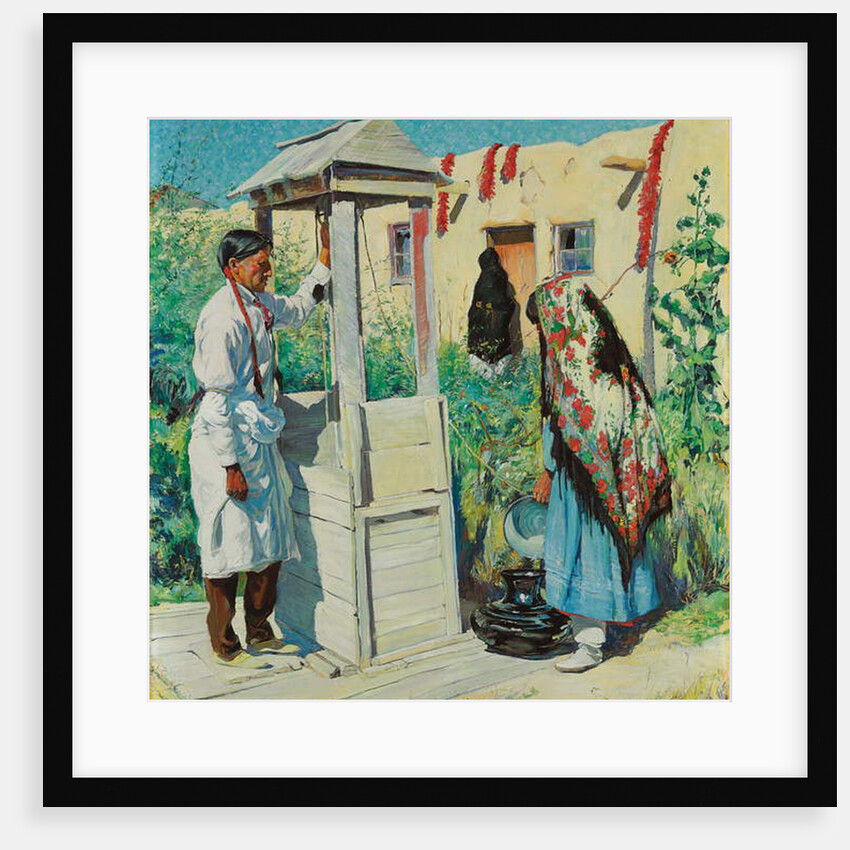 A Pueblo Well Scene by Walter Ufer