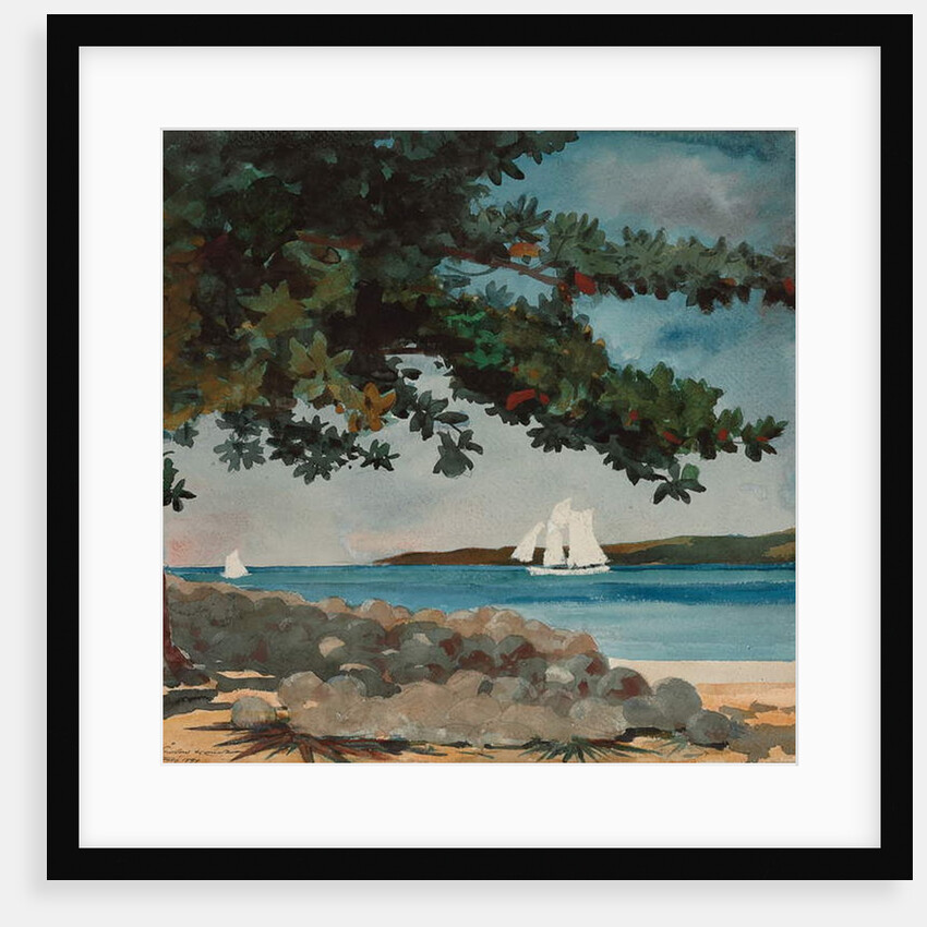 Nassau: Water and Sailboat, 1899 by Winslow Homer