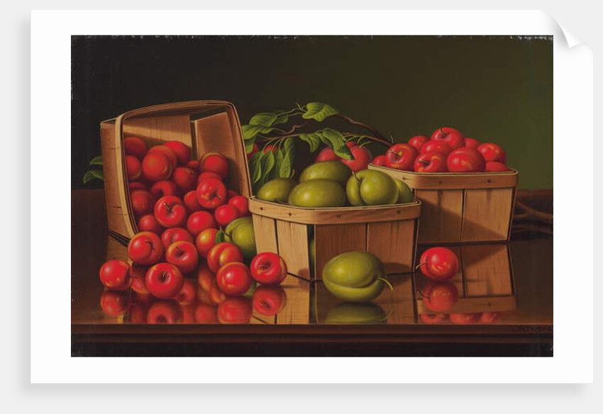 Still Life with Basket of Plums by Levi Wells Prentice