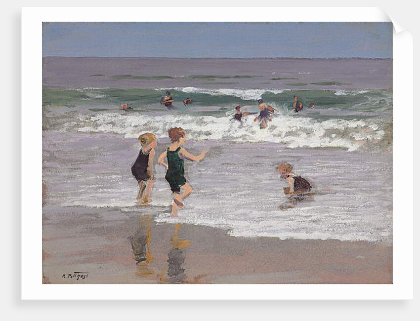 Children Playing in Surf by Edward Henry Potthast