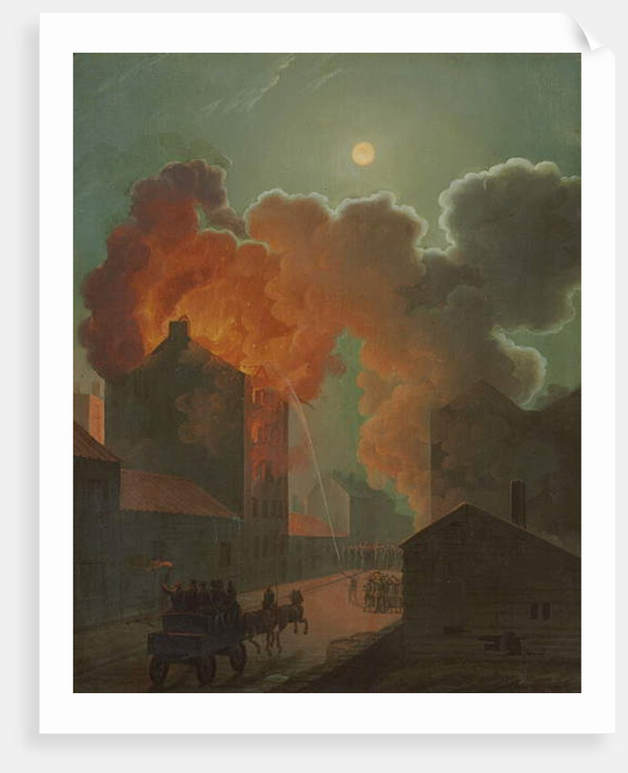 A Fire in Boston by Moonlight, c.1830-1835 by Robert Salmon