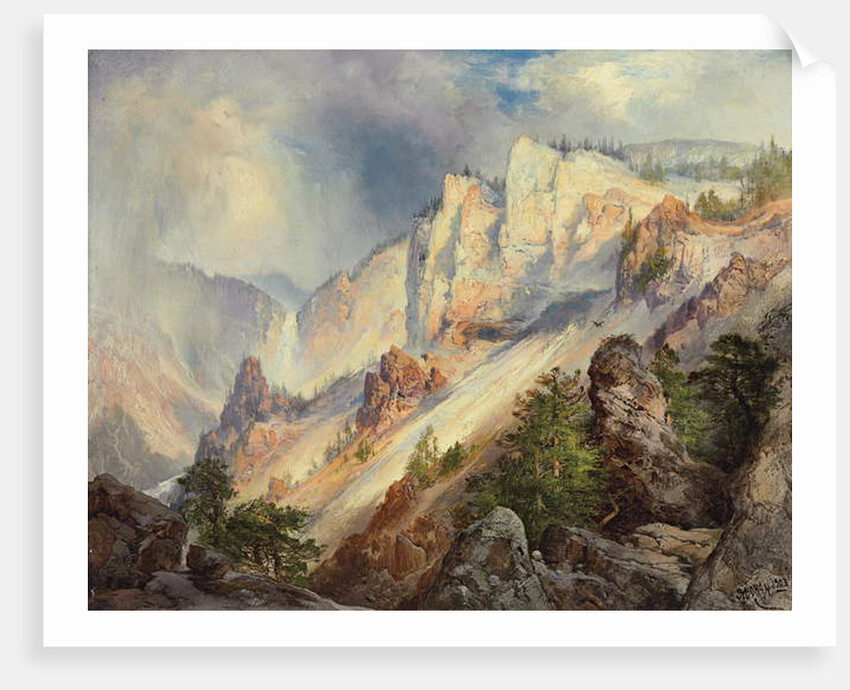 A Passing Shower in the Yellowstone Canyon, 1903 by Thomas Moran