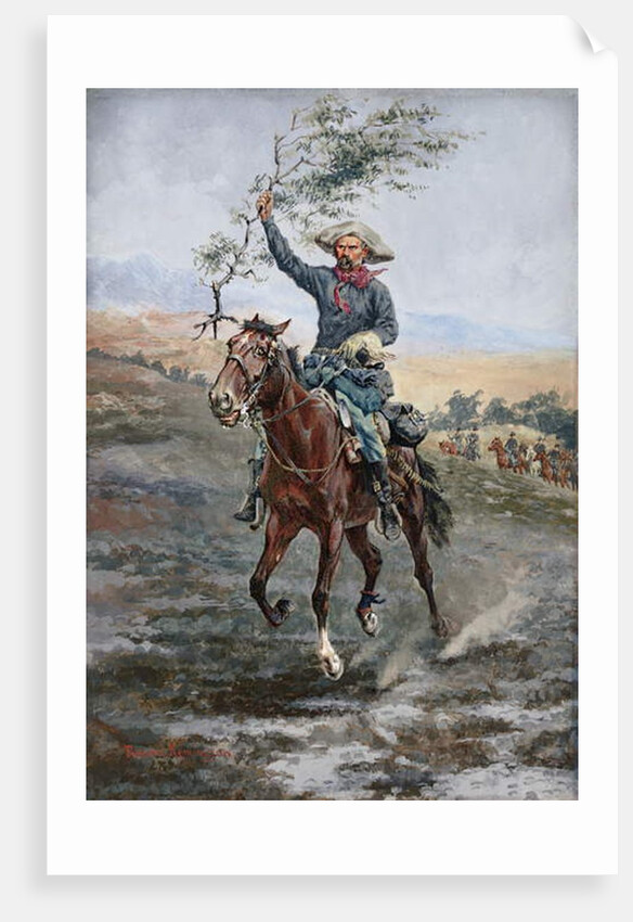 The Flag of Truce in the Indian War, 1886 by Frederic Remington