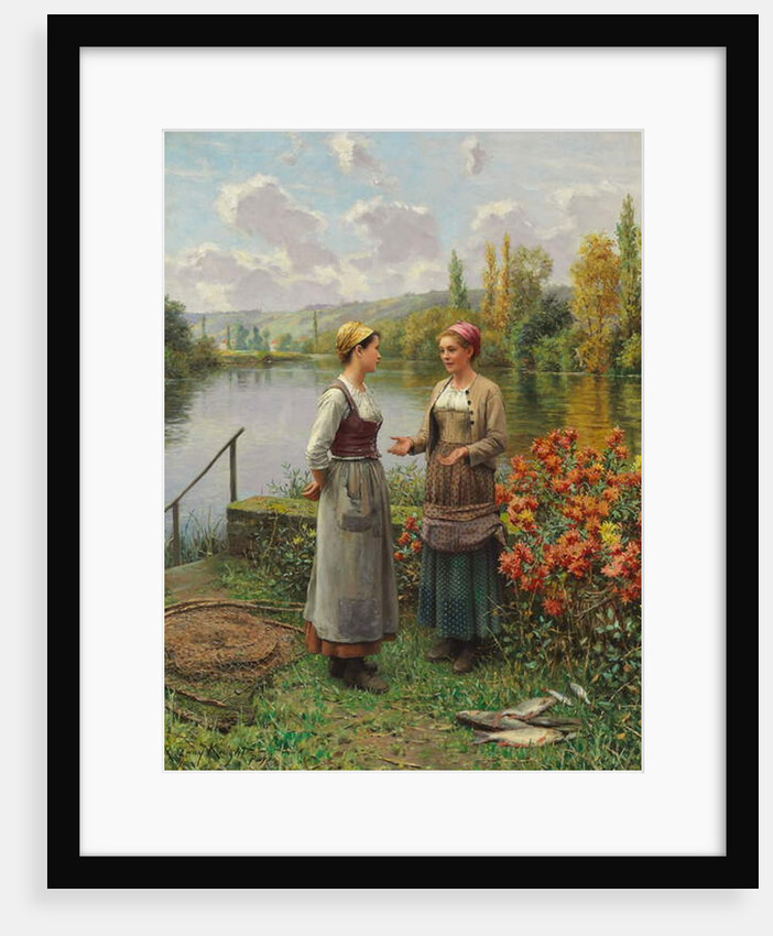 Two Women in a Landscape by Daniel Ridgway Knight