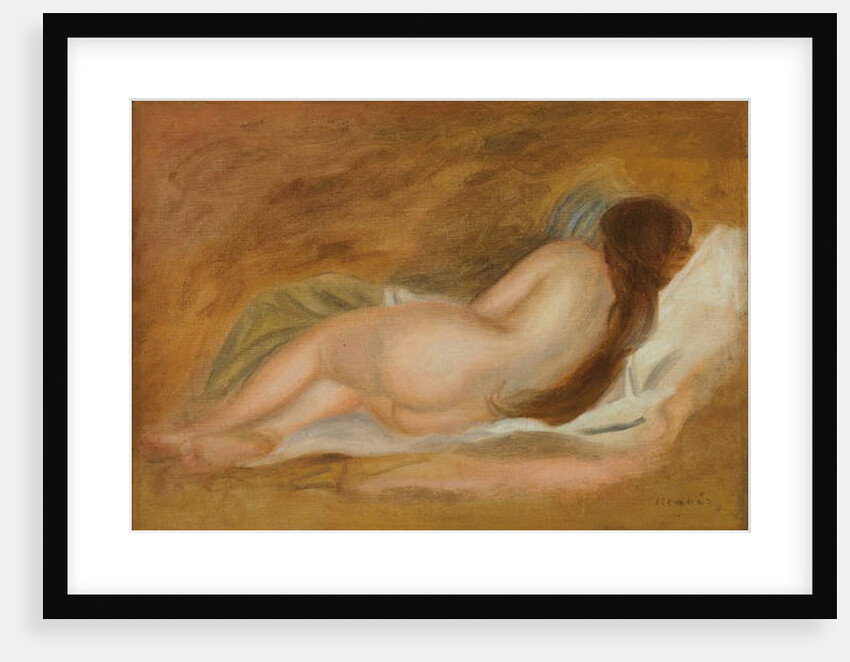 Sleeping Nude, Back View, Ochre Background; Nu Couche, vu de Dos, sur fond Ocre, c.1885 by Pierre Auguste Renoir