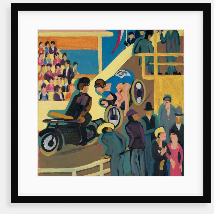 Bicycle Race with Motor Relay; Radrennen mit Motorvorspann, 1927-1928 by Ernst Ludwig Kirchner