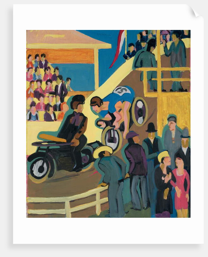 Bicycle Race with Motor Relay; Radrennen mit Motorvorspann, 1927-1928 by Ernst Ludwig Kirchner