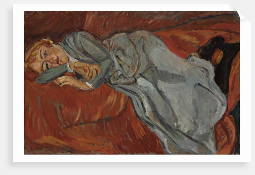 Woman Lying on a Red Couch; Femme couchee sur un Divan Rouge, c.1916 by Chaim Soutine