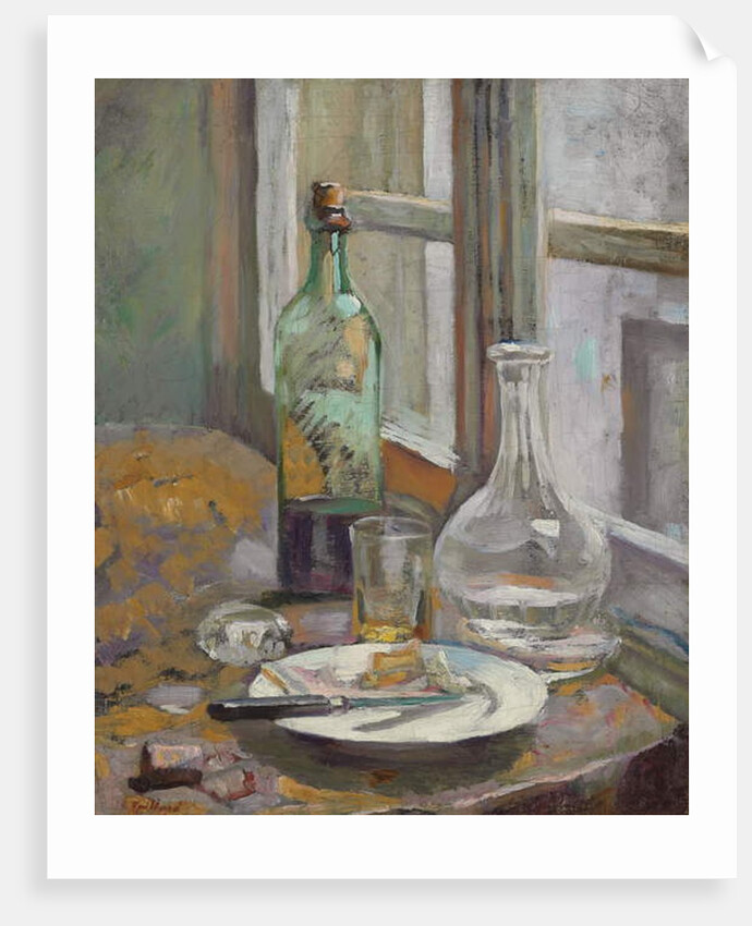 Still Life with Bottle and Jug; Nature morte avec bouteille et carafe, c.1889-1890 by Edouard Vuillard