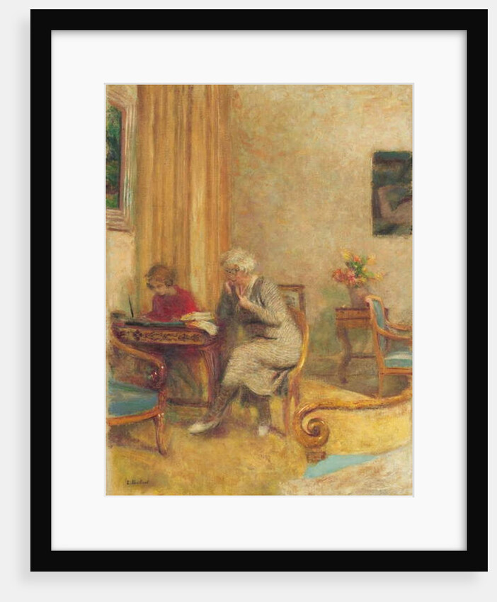 Madam Hessel and Lulu in the Small Lounge of the Clayes; Madame Hessel et Lulu dans le petit salon des Clayes, c.1934-1935 by Edouard Vuillard