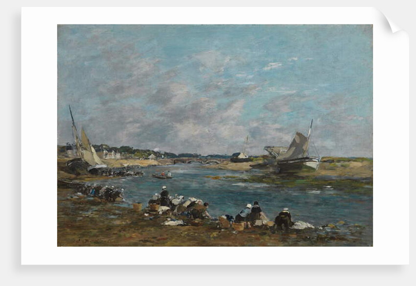 Washerwomen on the Banks of River Touques; Lavandieres sur un des bras de la Touques, 1866 by Eugene Louis Boudin