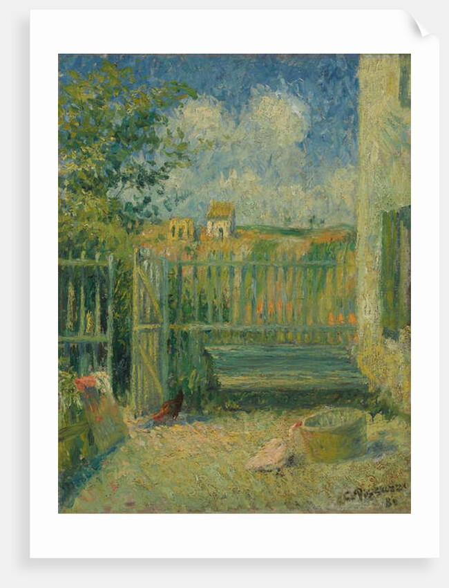 The Courtyard of Maison Rondest, Pontoise; La cour de la maison Rondest, Pontoise, 1880 by Camille Pissarro