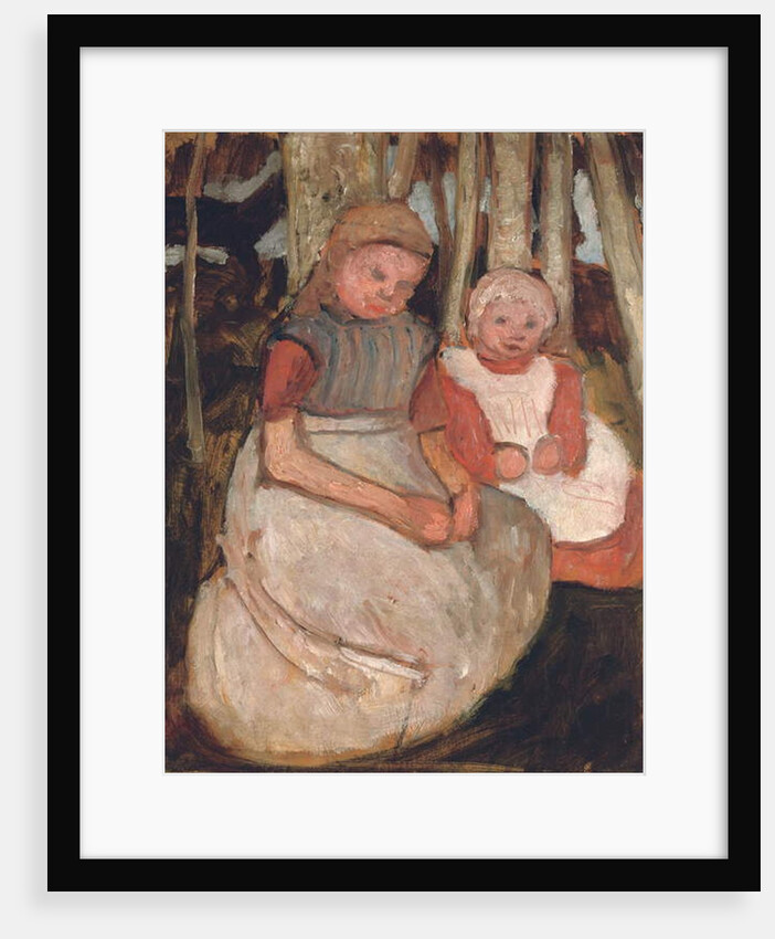 Two Seated Girls Before Birch Trunks; Zwei sitzende Madchen vor Birkenstammen, 1904 by Paula Modersohn-Becker