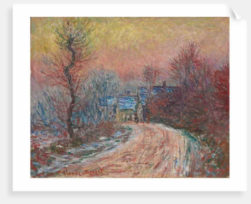 Entry to Giverny in Winter, Sunset by Claude Monet