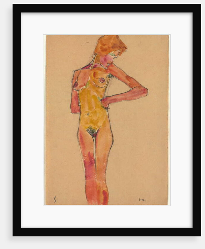 Standing Female Nude; Stehender weiblicher Akt, 1910 by Egon Schiele