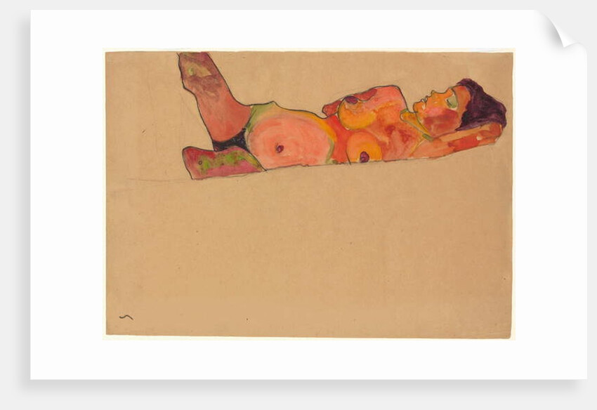 Sleeping Girl; Liegendes schlafendes Madchen, 1910 by Egon Schiele