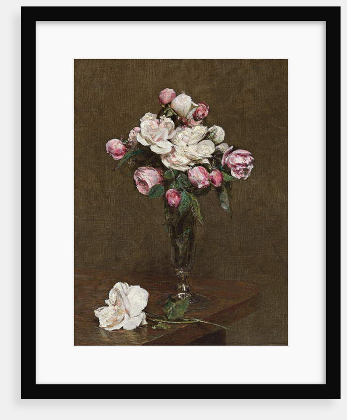 Pink and White Roses in a Champagne Flute, 1874 by Ignace Henri Jean Fantin-Latour