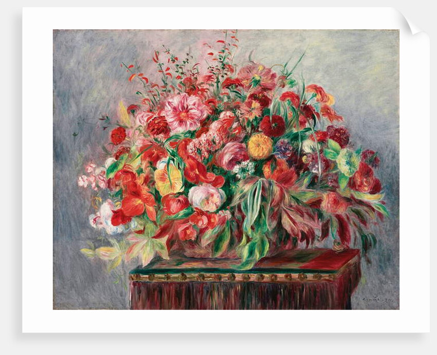 Basket of Flowers; Corbeille de fleurs, 1890 by Pierre Auguste Renoir