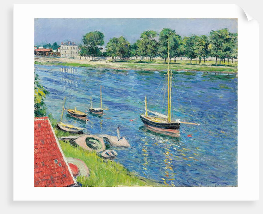 The Seine at Argenteuil, Boats at Anchor by Gustave Caillebotte