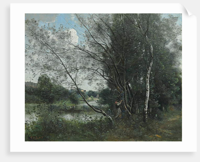 Ville-d'Avray, the Pond with a Leaning Tree; Ville-d'Avray, l'etang a l'arbre penche, 1865-1870 by Jean Baptiste Camille Corot