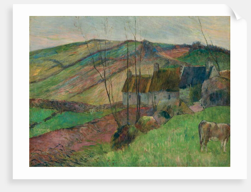 Cottages on the Flanks of Mont Sainte-Marguerite; Chaumieres au flanc de la Montagne Sainte-Marguerite, 1888 by Paul Gauguin