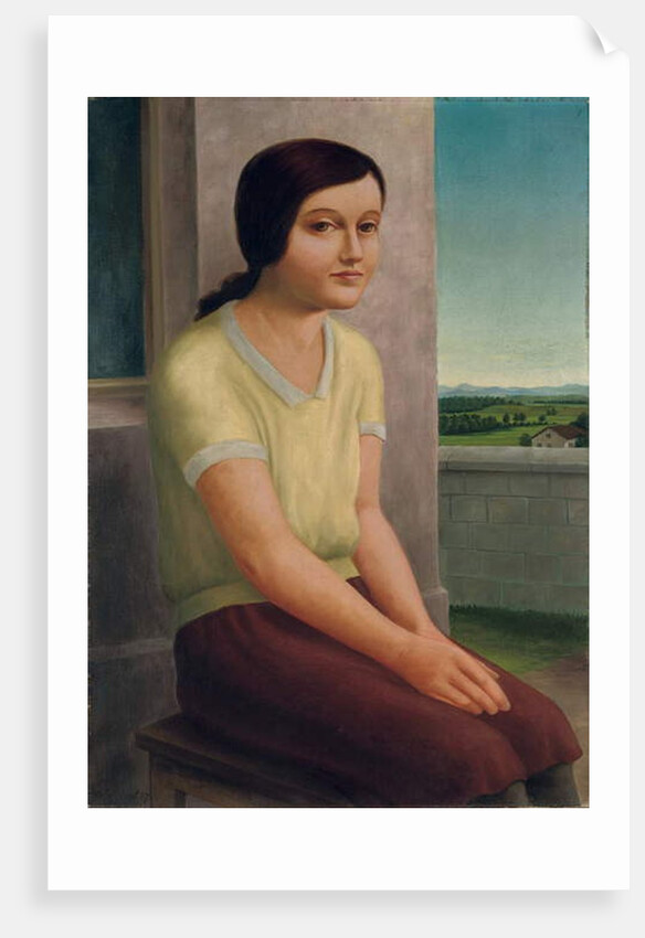 Seated Girl; Sitzendes Madchen, 1927 by Georg Schrimpf