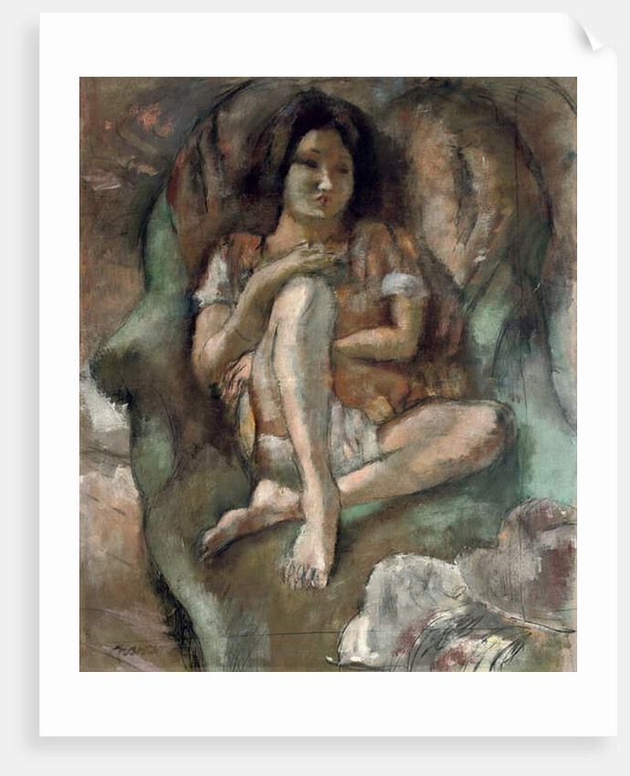 Young Girl in an Armchair; Jeune fille au fauteuil, 1922 by Jules Pascin