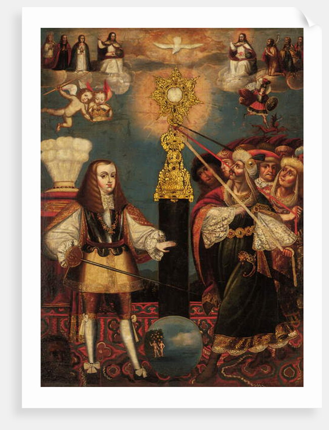 Charles II in Defense of the Eucharist, late 17th century by Cuzco School