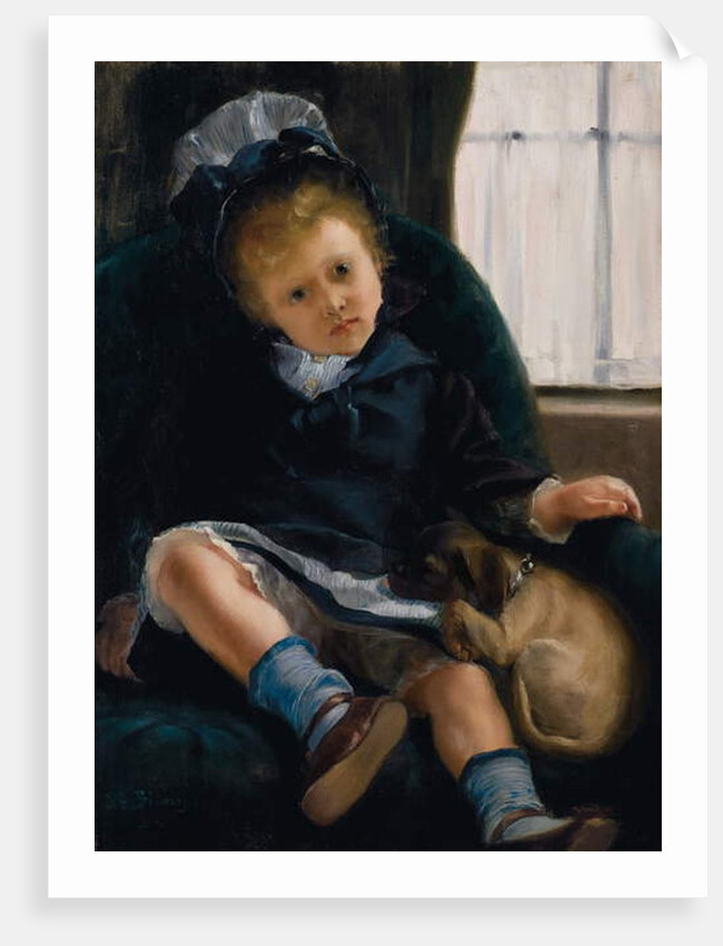 Girl with Puppy, c.1882-1883 by Jacques-Emile Blanche