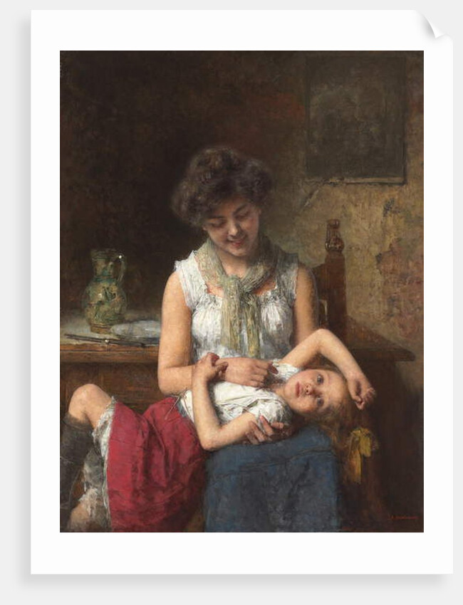 Moody Girl, c.1900 by Alexei Alexevich Harlamoff