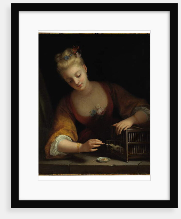 Jeune Fille Faisant Manger des Oiseaux by Jean Raoux