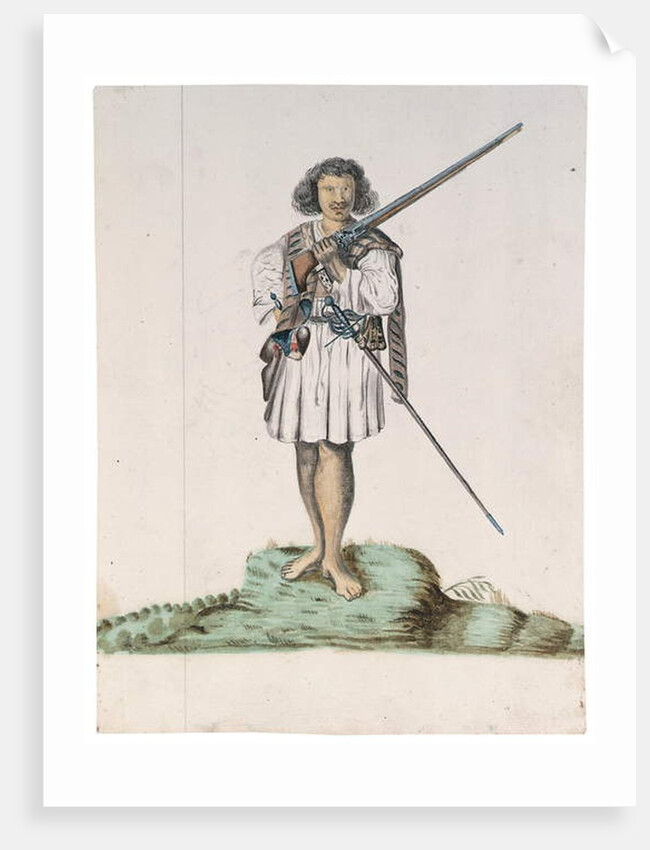 Drawing from an album of natives of Brazil, Africa, Persia and the East India by Dutch School