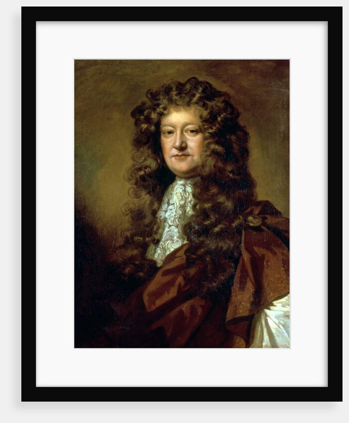 Portrait of a gentleman in brown cloak and white jabot by William Wissing or Wissmig