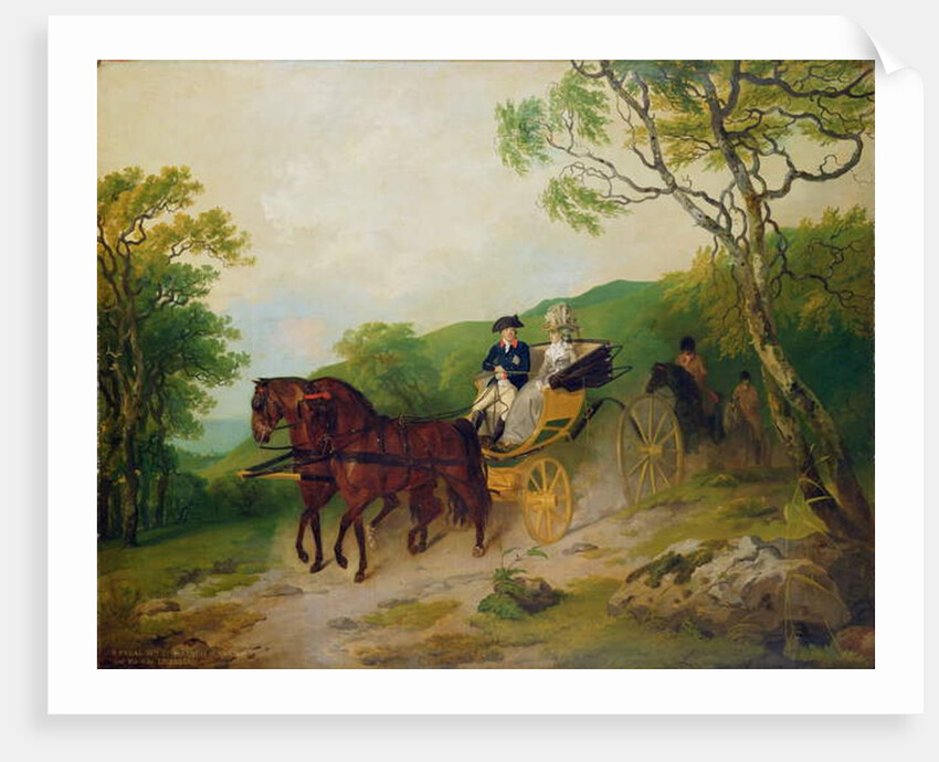 6th Earl and Marquis of Antrim with his wife Letitia driving a phaeton in Glenarm Castle park, Ballymena, Co. Antrim by Francis Wheatley