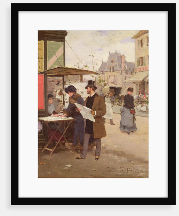 A Parisian Street Scene by Francesco Miralles Galaup