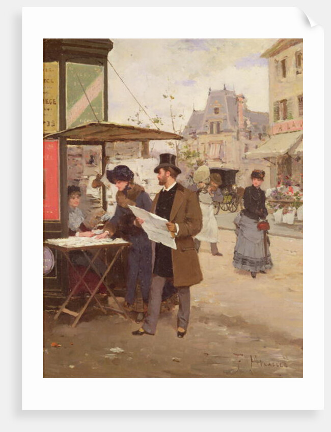 A Parisian Street Scene by Francesco Miralles Galaup