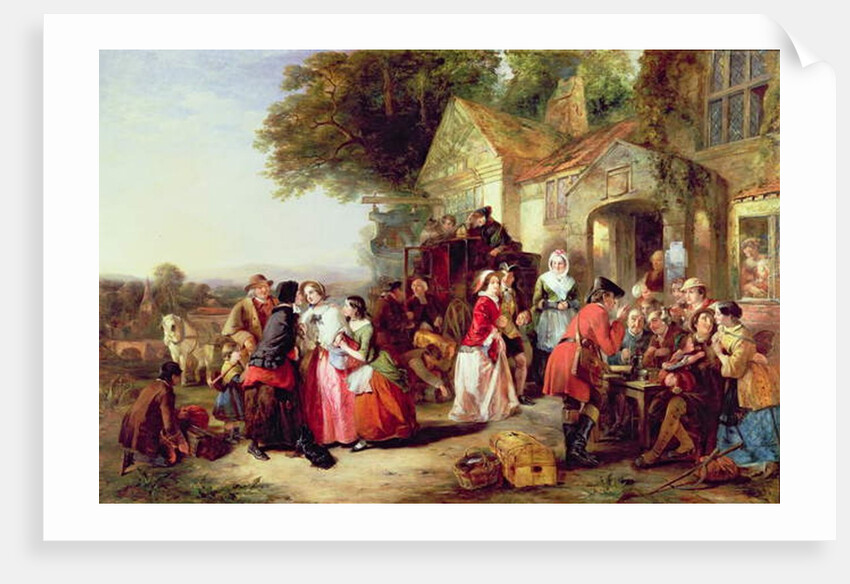 The Arrival of the Coach, 1850 by Thomas Falcon Marshall