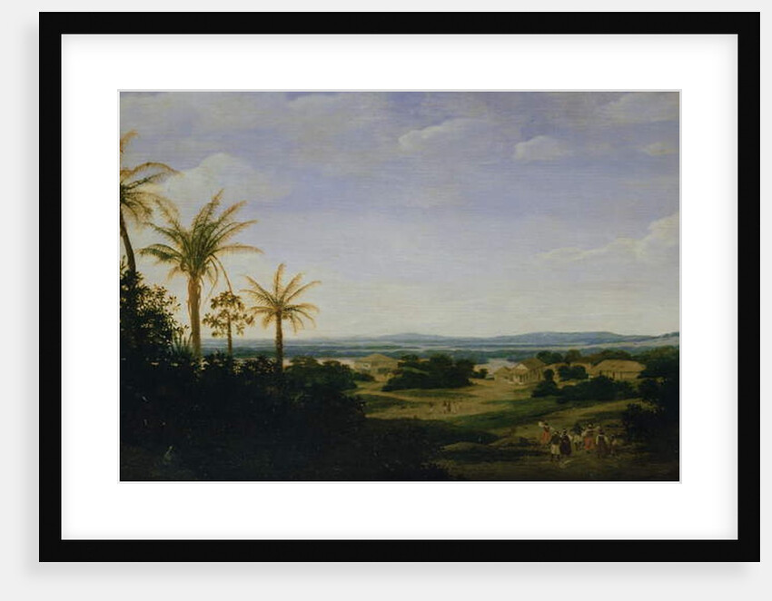 Brazilian Landscape with the Portuguese Residence, the Church and the Casa Granda, the River Varzea Beyond by Frans Jansz Post