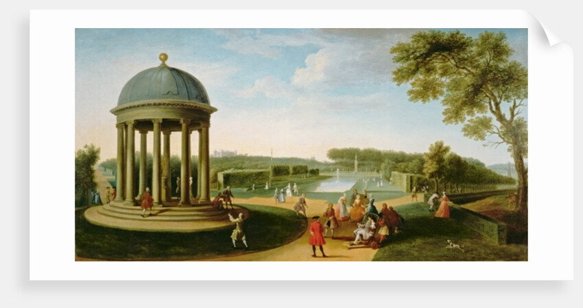 The Queen's Theatre from the Rotunda, Stowe House, Bucks, with Lord Cobham and Charles Bridgeman by Jacques Rigaud