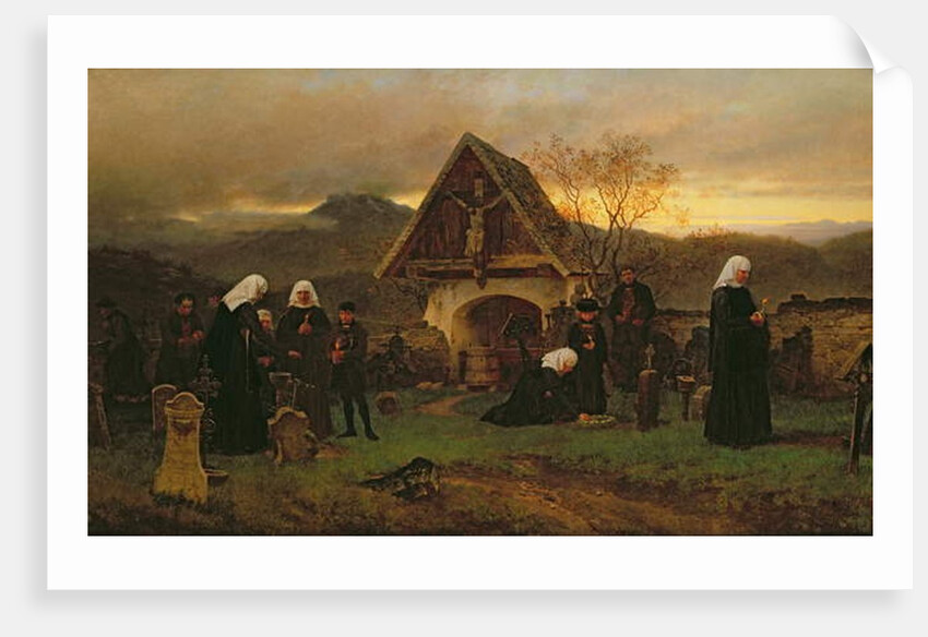 All Soul's Day in the Cemetery by Ludwig Friedrich Wilhelm Riefstahl