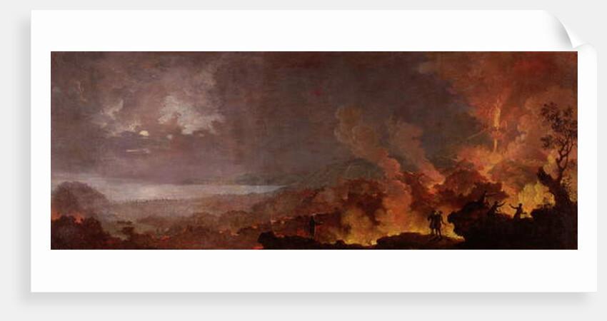 Vesuvius Erupting at Night with Sightseers in the Foreground by Pietro Antoniani