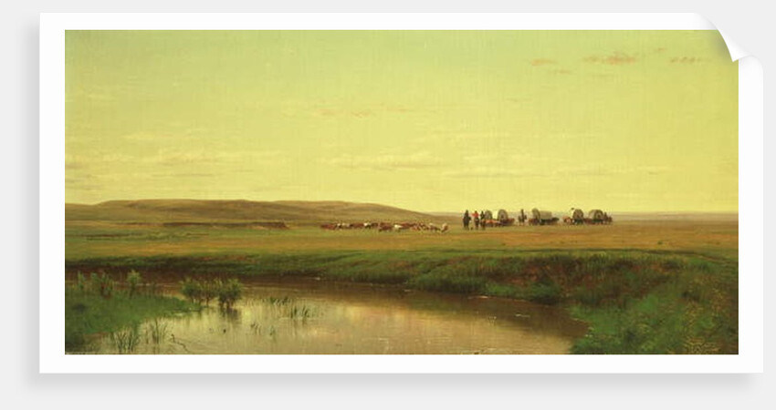 A Wagon Train on the Plains by Thomas Worthington Whittredge