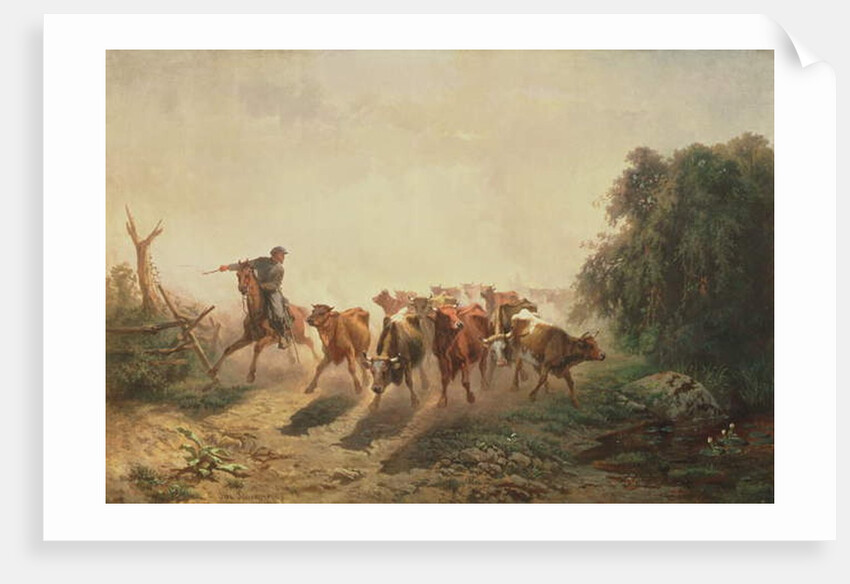 Union Drover with Cattle for the Army, 1860 by Otto Sommer