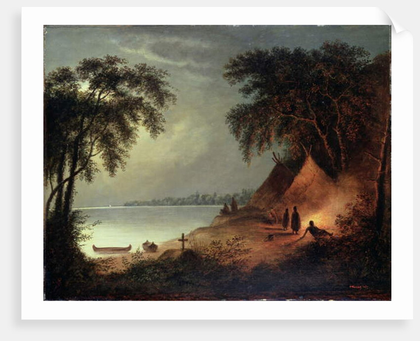 Indian Burial by Cornelius Krieghoff