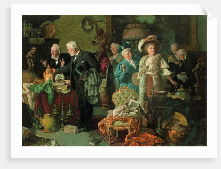 Connoisseurs in an Antique Shop by Louis Charles Moeller