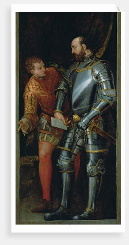 Warrior handing a letter to a page by Veronese