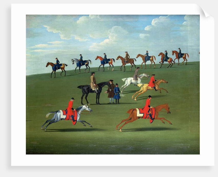 Race Horses exercising in a landscape by James Seymour